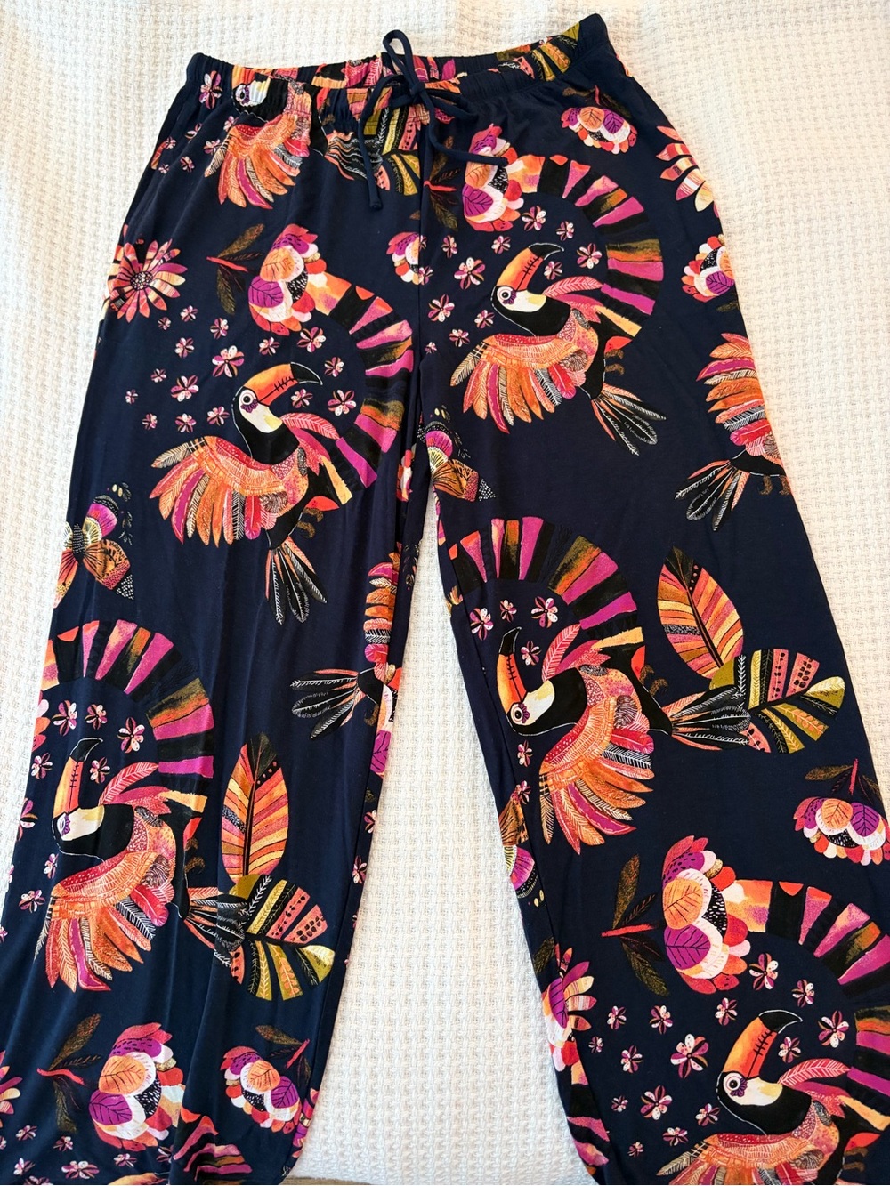 Women’s Navy Tropical Toucan Print Sleep Pants